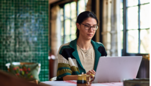Woman at a computer