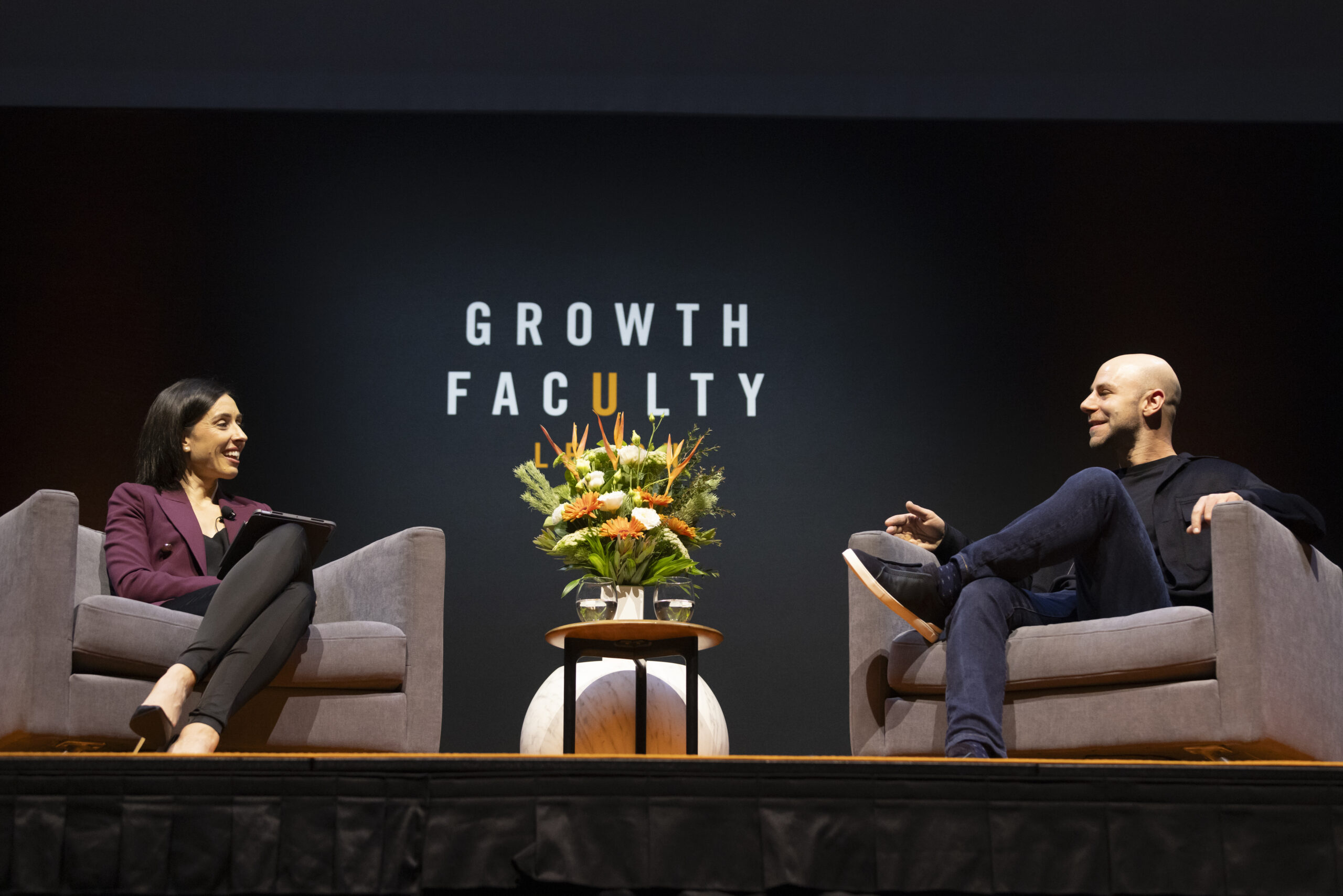 Image of Holly Ransom in conversation with Adam Grant